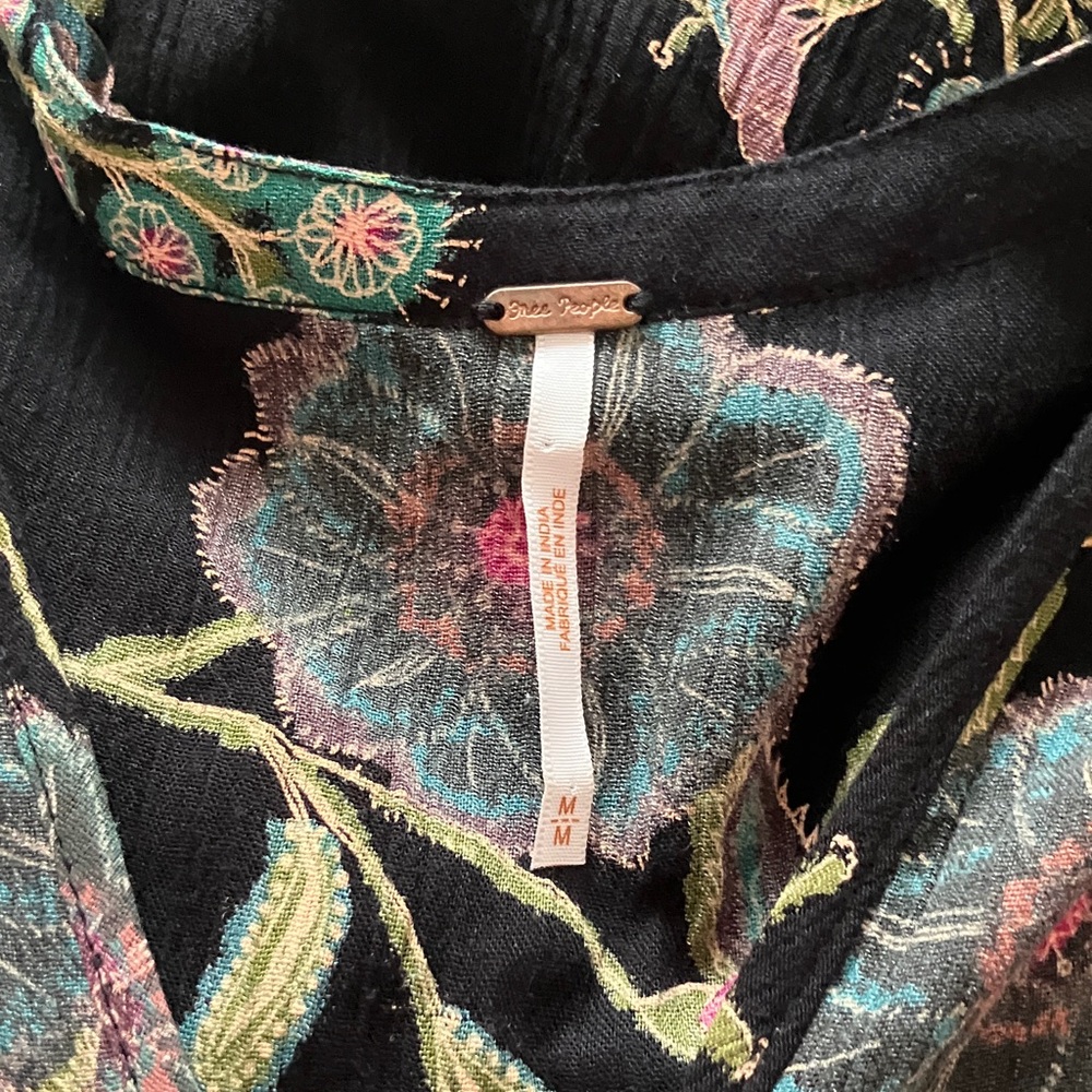 Free People Black Floral Top - Picture 11 of 11